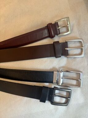 4 Men’s leather belts. Coach, Banana Republic & 2 Gap. Sz. 34 & 36